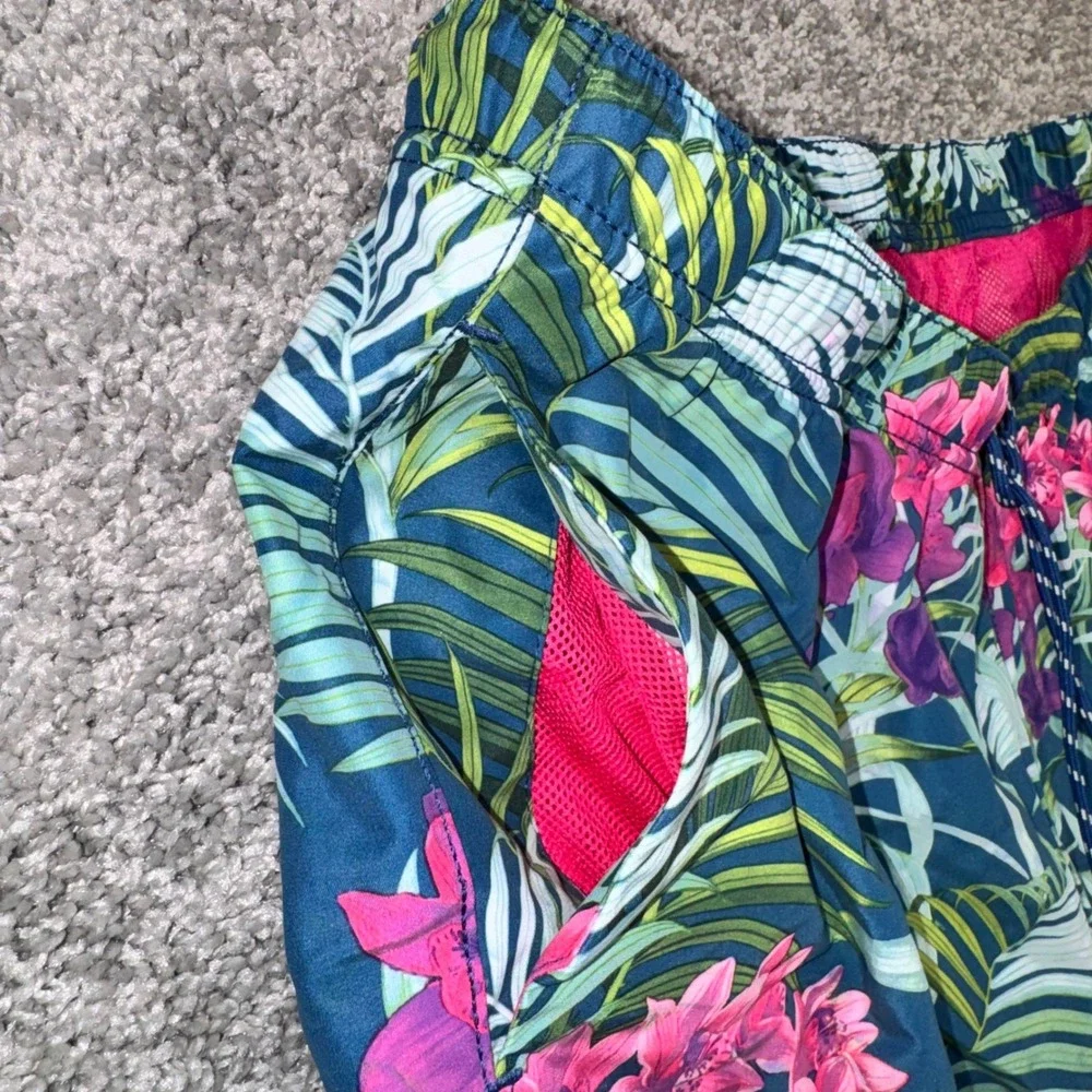 Tommy Bahama Relax Swim Trunks Mens Tropical Orchid Teal Pink XXL NEW